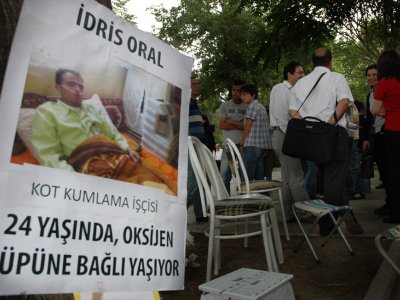 TMMOB ANKARA İKK ÜYELERİNDEN EYLEMLEDİK KOT KUMLAMA İŞÇİLERİNE DESTEK