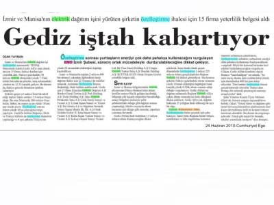 GEDİZ İŞTAH KABARTIYOR-CUMHURİYET EGE 24.06.2010