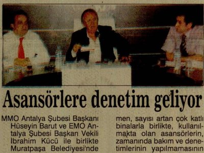 ASANSÖRLERE DENETİM GELİYOR (ANTALYA GAZETESİ-25.06.2010)