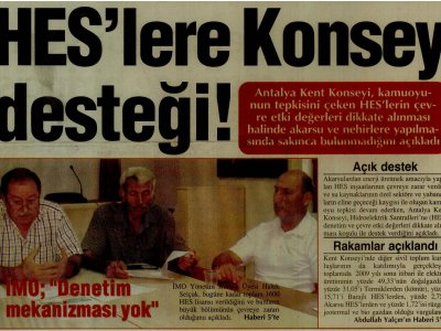 HES'LERE KENT KONSEYİ DESTEĞİ (ANTALYA KÖRFEZ-14.07.2010)
