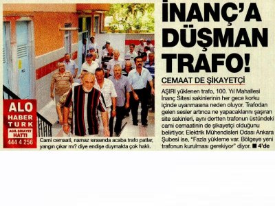 İNANÇA DÜŞMAN TRAFO  (HABERTRÜK ANKARA, 18.08.2010)