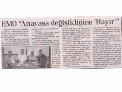 ANAYASA DEĞİŞİKLİĞİNE "HAYIR" (İSTİKBAL)