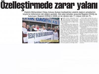 ÖZELLEŞTİRMEDE ZARAR YALANI (BAŞKENT GAZETESİ, 11.09.2010)
