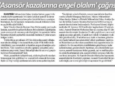 İLHAN METİN'DEN "ASANSÖR KAZALARINA ENGEL OLALIM ÇAĞRISI" (YENİ ALANYA-06.10.2010)
