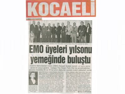 EMO ÜYELERİ YILSONU YEMEĞİNDE BULUŞTU