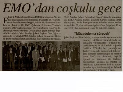 EMO`DAN COŞKULU GECE (ANTALYA KÖRFEZ-29.12.2010)