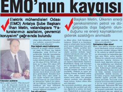 EMO`NUN KAYGISI (AKDENİZ YENİ YÜZYIL-13.01.2011)
