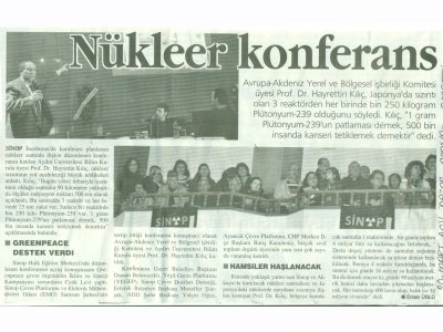 NÜKLEER KONFERANS(ARENA GAZETESİ-20.03.2011)