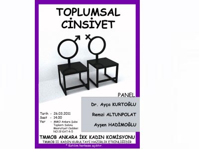 TMMOB ANKARA İKK KADIN KOMİSYONU TARAFINDAN ‘TOPLUMSAL CİNSİYET’ PANELİ DÜZENLENİYOR