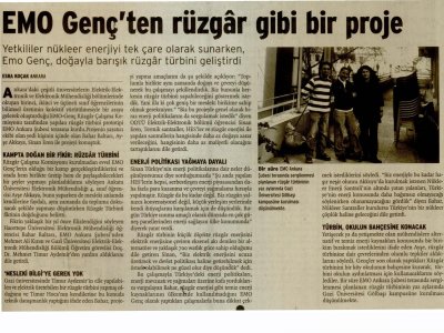 EMO GENÇ`TEN RÜZGÂR GİBİ BİR PROJE (BİRGÜN, 31.03.2011)