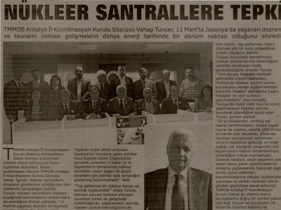 NÜKLEER SANTRALLERE TEPKİ (AKDENİZ GÜNCEL-23.04.2011)