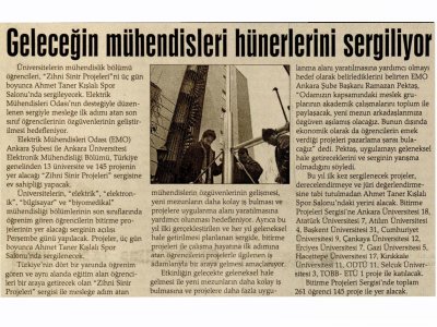 GELECEĞİN MÜHENDİSLERİ HÜNERLERİNİ SERGİLİYOR (İLKE GAZETESİ, 15.06.2011)