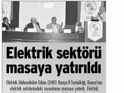 ELEKTRİK SEKTÖRÜ MASAYA YATIRILDI (KONYA POSTASI, 27.06.2011)