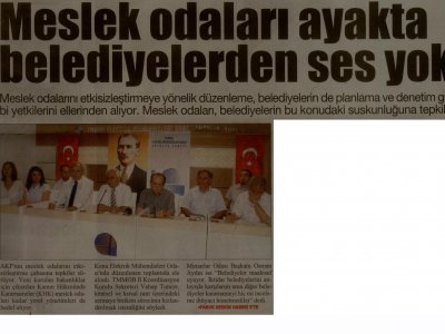 MESLEK ODALARI AYAKTA BELEDİYELERDEN SES YOK (CUMHURİYET AKDENİZ- 08.07.2011)