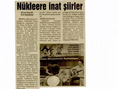 NÜKLEERE İNAT ŞİİRLER (EVRENSEL, 23.07.2011)