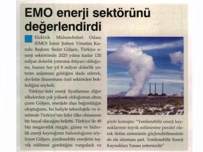 EMO ENERJİ SEKTÖRÜNÜ DEĞERLENDİRDİ-01.07.2011- GLOBAL ENERJİ