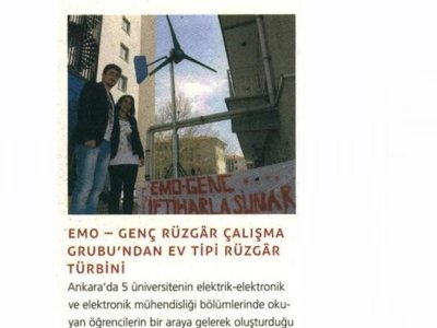 EMO - GENÇ RÜZGAR ÇALIŞMA GRUBU`NDAN EV TİPİ RÜZGÂR TÜRBİNİ (EKO YAPI DERGİSİ 01.06.2011)