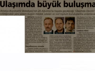 ULAŞIMDA BÜYÜK BULUŞMA (MİLLİYET AKDENİZ-08.08.2011)