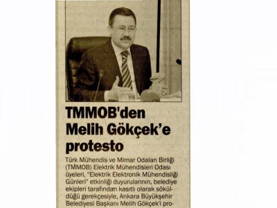 TMMOB`DEN MELİH GÖKÇEK`E PROTESTO (HABERVAKTİM, 29.09.2011)