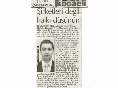 ŞİRKETLERİ DEĞİL HALKI DÜŞÜNÜN