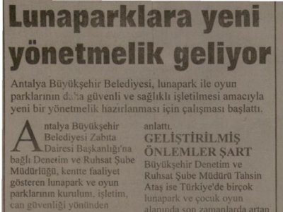 LUNAPARKLARA YENİ YÖNETMELİK GELİYOR (AKDENİZ GÜNCEL- 13.10.2011)