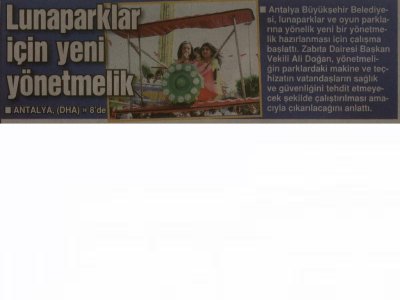 LUNAPARKLAR İÇİN YENİ YÖNETMELİK (HÜRRİYET AKDENİZ- 14.10.2011)