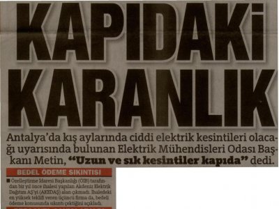KAPIDAKİ KARANLIK (HÜRRİYET AKDENİZ-01.12.2011)