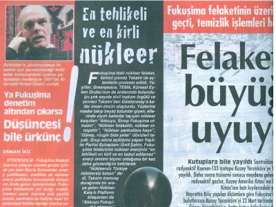 EN TEHLİKELİ VE EN KİRLİ NÜKLEER (11 MART 2012 - CUMHURİYET)