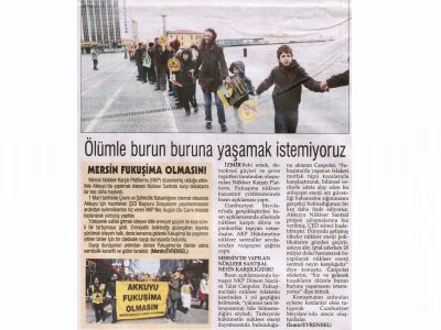 ÖLÜMLE BURUN BURUNA YAŞAMAK İSTEMİYORUZ - 12.03.2012 - EVRENSEL