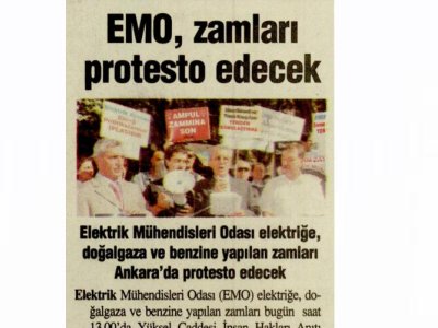 EMO, ZAMLARI PROTESTO EDECEK (BİZİM GAZETE, 07.04.2012)