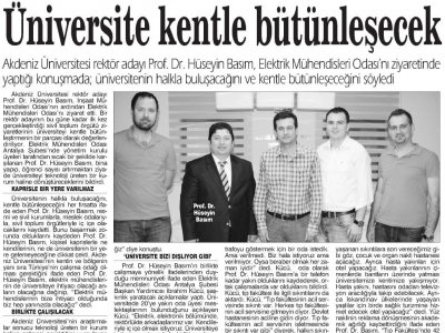 ANTALYA ÜNİVERSİTE KENTLE BÜTÜNLEŞECEK (17.05.2012-ANTALYA)