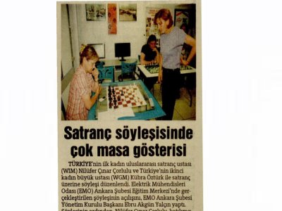 SATRANÇ SÖYLEŞİSİNDE ÇOK MASA GÖSTERİSİ (HÜRRİYET ANKARA, 10.06.2012)