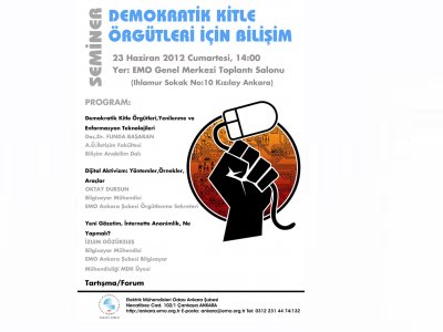 DEMOKRATİK KİTLE ÖRGÜTLERİ İÇİN BİLİŞİM SEMİNERİ DÜZENLENİYOR
