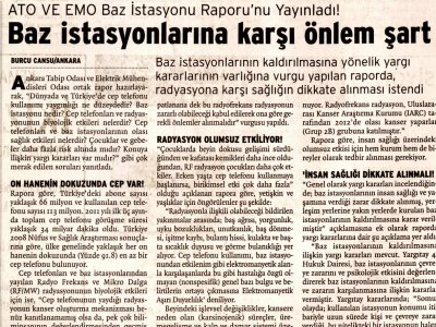BAZ İSTASYONLARINA KARŞI ÖNLEM ŞART (BİRGÜN, 17.07.2012)