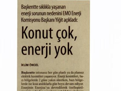 KONUT ÇOK ENERJİ YOK (CUMHURİYET ANKARA, 01.08.2012)