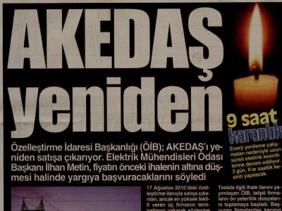 AKEDAŞ YENİDEN (CUMHURİYET ANTALYA AKDENİZ-09.08.2012)