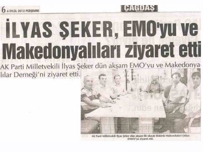 KOCAELİ MİLLET VEKİLİ İLYAS ŞEKER, EMO`YU ZİYARET ETTİ - ÇAĞDAŞ KOCAELİ