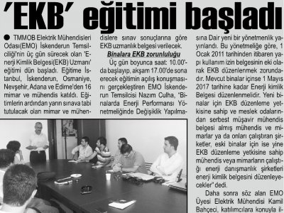 EKB UZMAN EĞİTİMİ BAŞLADI
