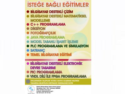 İSTEĞE BAĞLI EĞİTİMLER DÜZENLENECEK