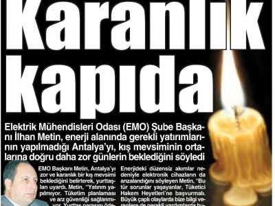 KARANLIK KAPIDA (CUMHURİYET ANTALYA AKDENİZ -06.11.2012)