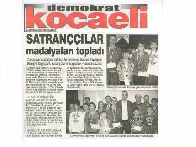 SATRANÇÇILAR MADALYALARI TOPLADI-DEMOKRAT KOCAELİ