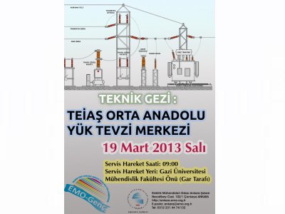 TEİAŞ ORTA ANADOLU YÜK TEVZİ MERKEZİNE TEKNİK GEZİ DÜZENLENİYOR