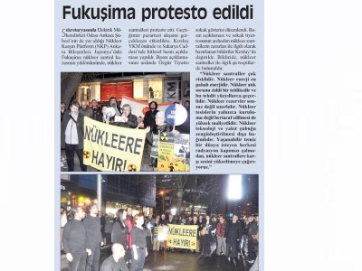 FUKUŞİMA PROTESTO EDİLDİ (CUMHURİYET ANKARA, 13.03.2013)