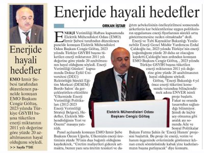 ENERJİDE HAYALİ HEDEFLER - 19.01.2013 - EGE TELGRAF