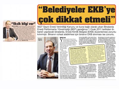 BELEDİYELER EKB`YE ÇOK DİKKAT ETMELİ - 29.01.2013 - EGE`DE BUGÜN