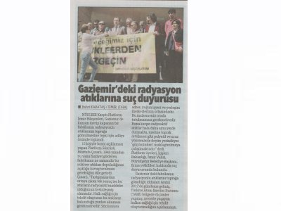 GAZİEMİR`DEKİ RADYASYON ATIKLARINA SUÇ DUYURUSU - 12.04.2013 - MİLLİYET EGE
