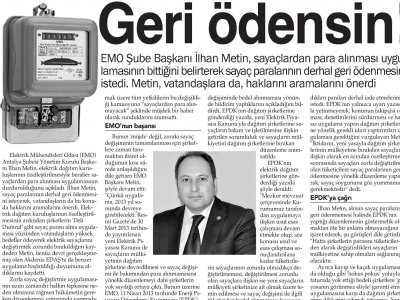 GERİ ÖDENSİN  (HÜRSES ANTALYA-15.05.2013)