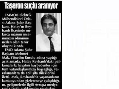 REYHANLI`DA TAŞERON SUÇLU ARANIYOR.