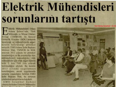 ELEKTRİK MÜHENDİSLERİ SORUNLARINI TARTIŞTI