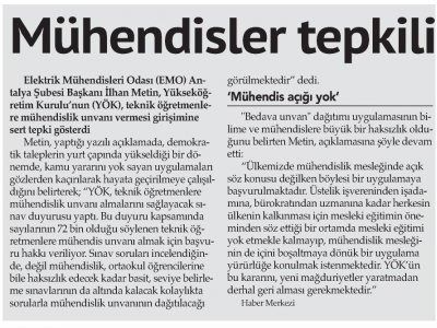 MÜHENDİSLER TEPKİLİ (HÜRSES ANTALYA-18.06.2013)